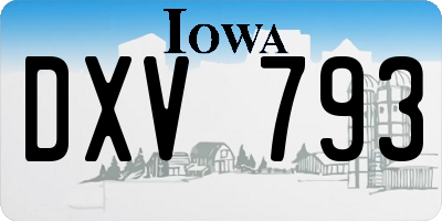 IA license plate DXV793