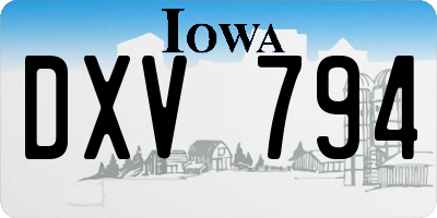 IA license plate DXV794