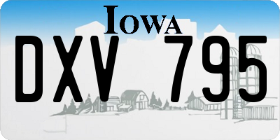 IA license plate DXV795