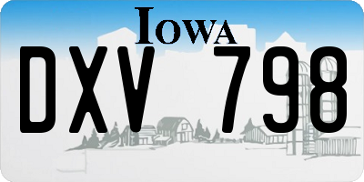 IA license plate DXV798