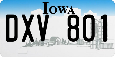IA license plate DXV801