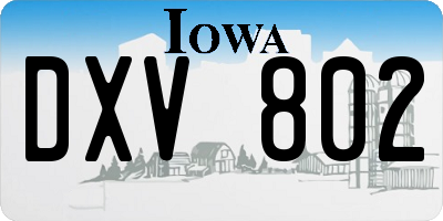 IA license plate DXV802