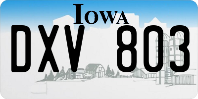 IA license plate DXV803