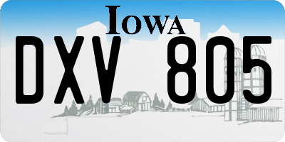 IA license plate DXV805