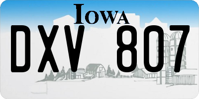 IA license plate DXV807
