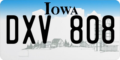 IA license plate DXV808