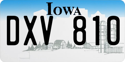 IA license plate DXV810