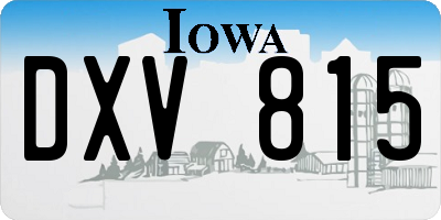 IA license plate DXV815