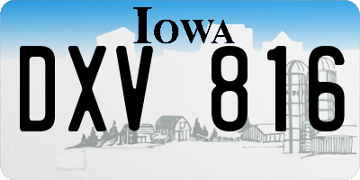 IA license plate DXV816