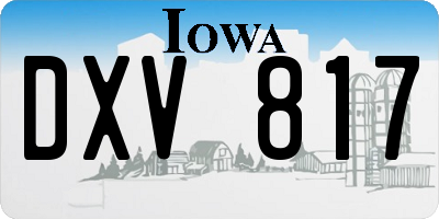 IA license plate DXV817