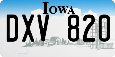 IA license plate DXV820