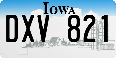 IA license plate DXV821