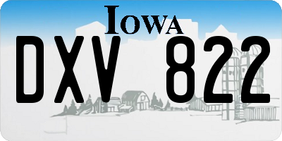 IA license plate DXV822