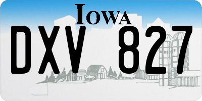 IA license plate DXV827