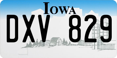 IA license plate DXV829