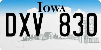 IA license plate DXV830