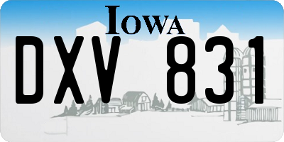 IA license plate DXV831