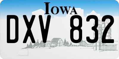 IA license plate DXV832