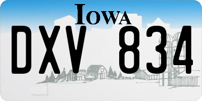 IA license plate DXV834