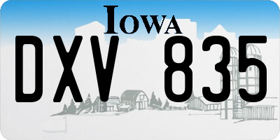 IA license plate DXV835