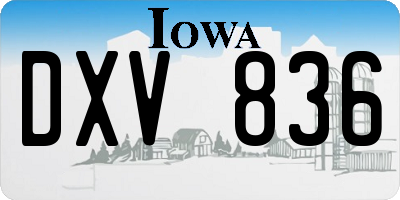 IA license plate DXV836