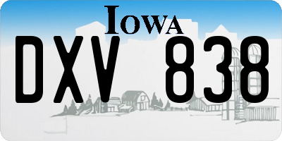 IA license plate DXV838