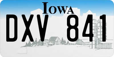 IA license plate DXV841