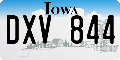 IA license plate DXV844