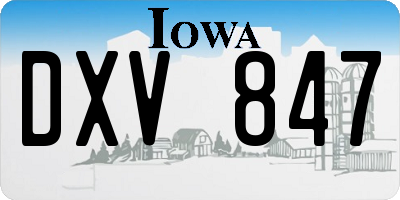 IA license plate DXV847