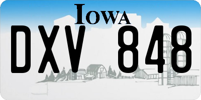 IA license plate DXV848