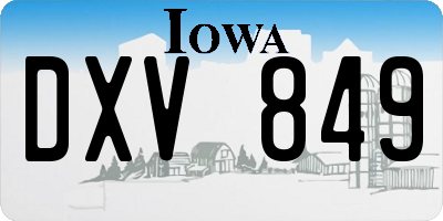 IA license plate DXV849