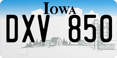 IA license plate DXV850