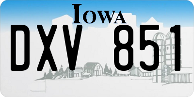 IA license plate DXV851