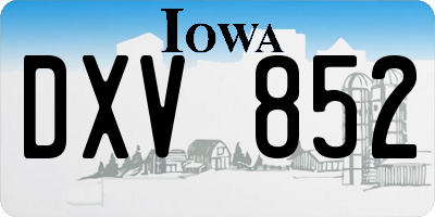 IA license plate DXV852