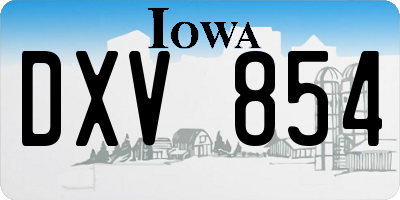 IA license plate DXV854