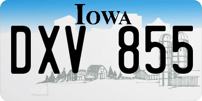 IA license plate DXV855