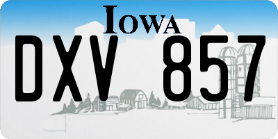 IA license plate DXV857