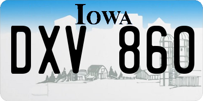 IA license plate DXV860