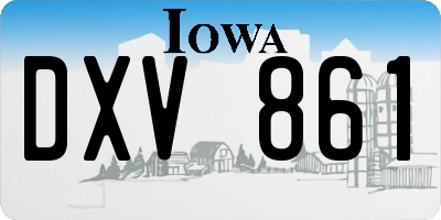 IA license plate DXV861