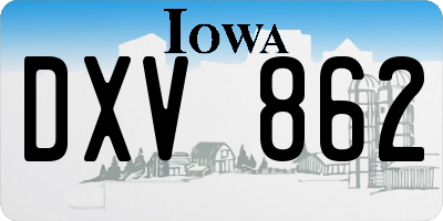 IA license plate DXV862