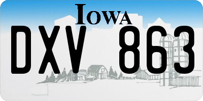 IA license plate DXV863