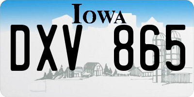 IA license plate DXV865