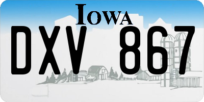 IA license plate DXV867