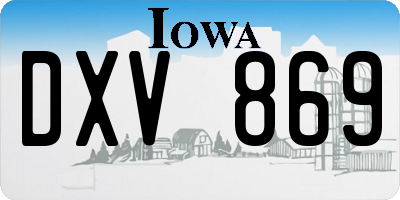 IA license plate DXV869