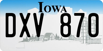 IA license plate DXV870