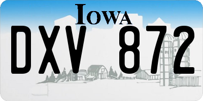 IA license plate DXV872