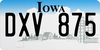 IA license plate DXV875