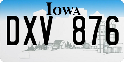 IA license plate DXV876