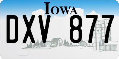 IA license plate DXV877