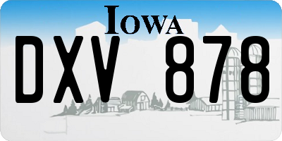 IA license plate DXV878